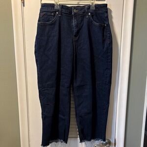 Maurices Edgely Deep Indigo Frayed Ankle Jeans